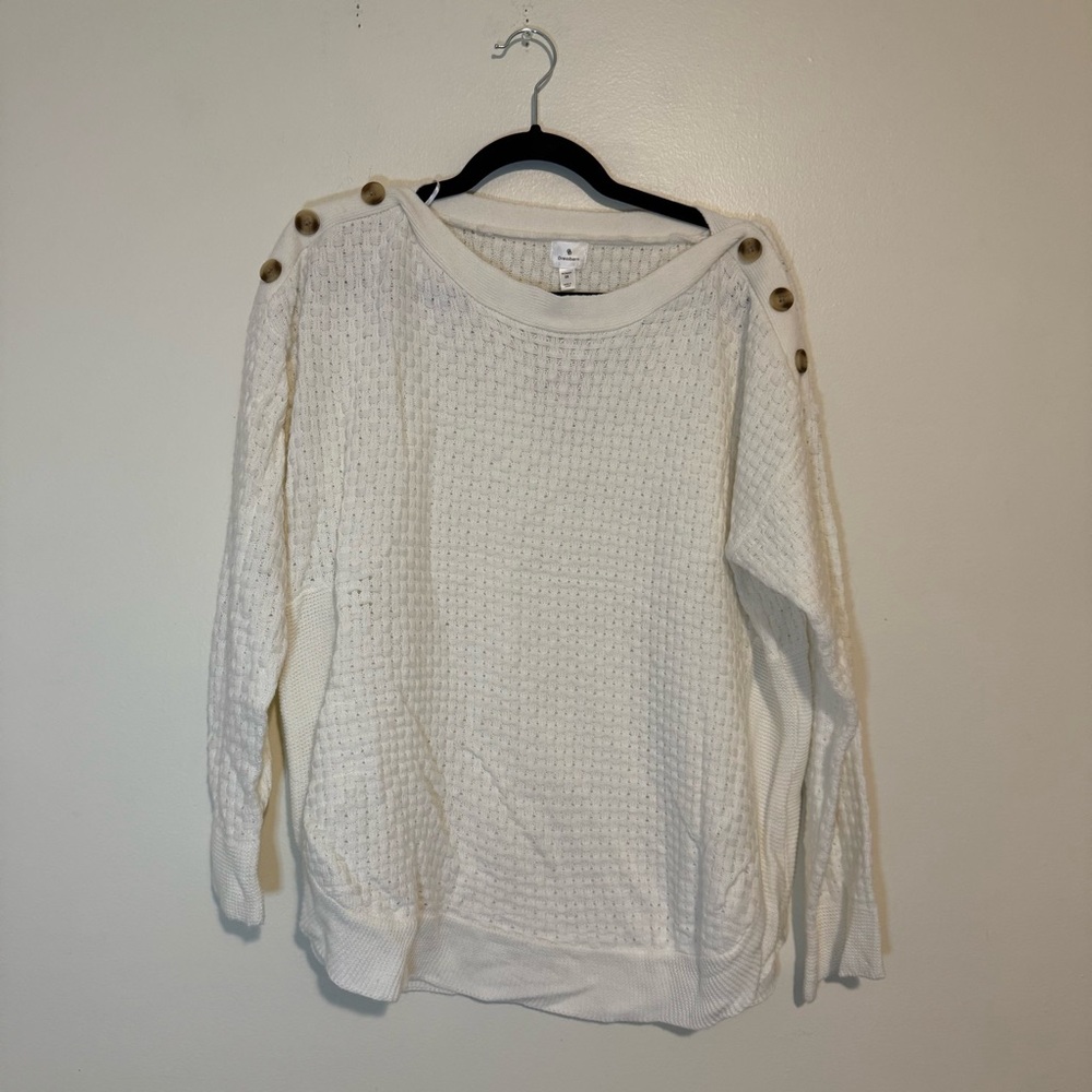 Dressbarn | Cream Textured Knit Top
